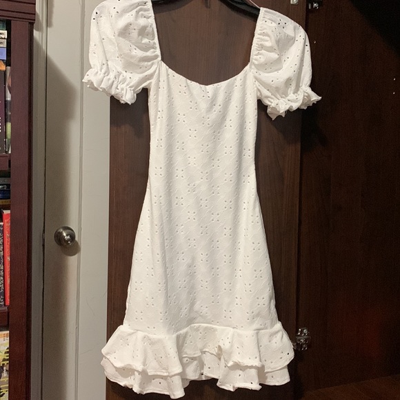 Windsor Looking Like A Day Dream Eyelet Lace Mini White Dress - Picture 4 of 5